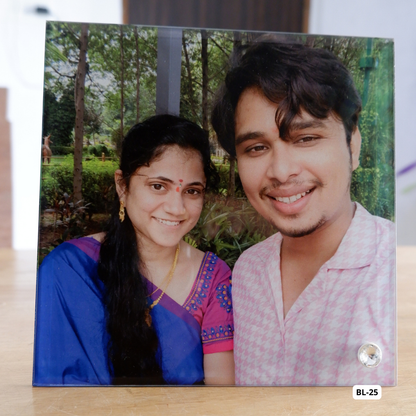 Custom Glass Photo Frame (8x8") BL-25