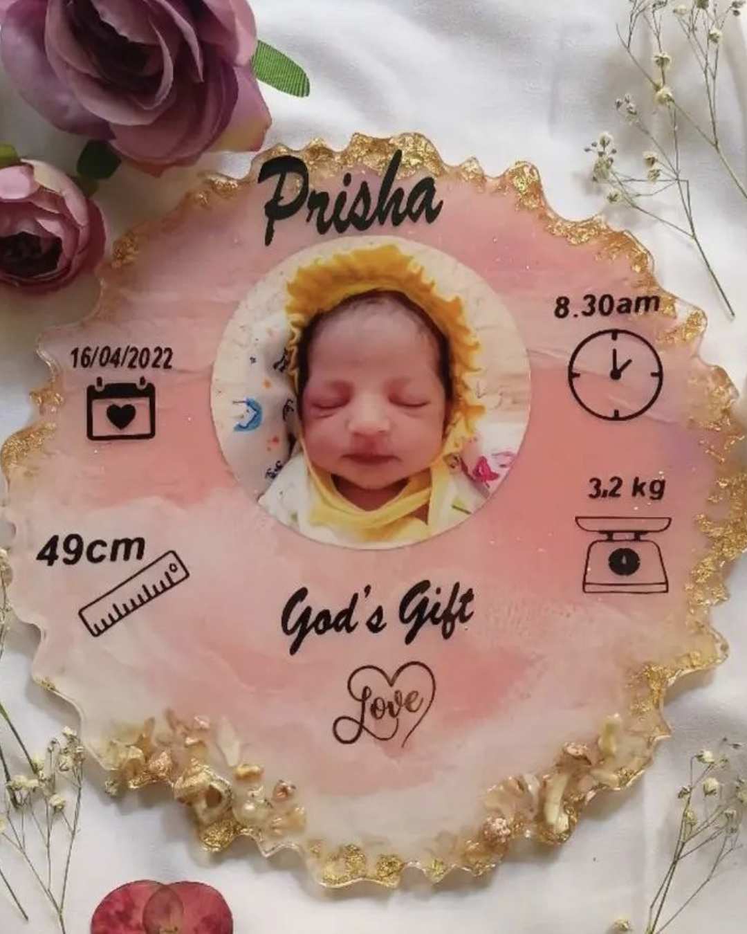 Baby Keepsake Resin Art - Agate