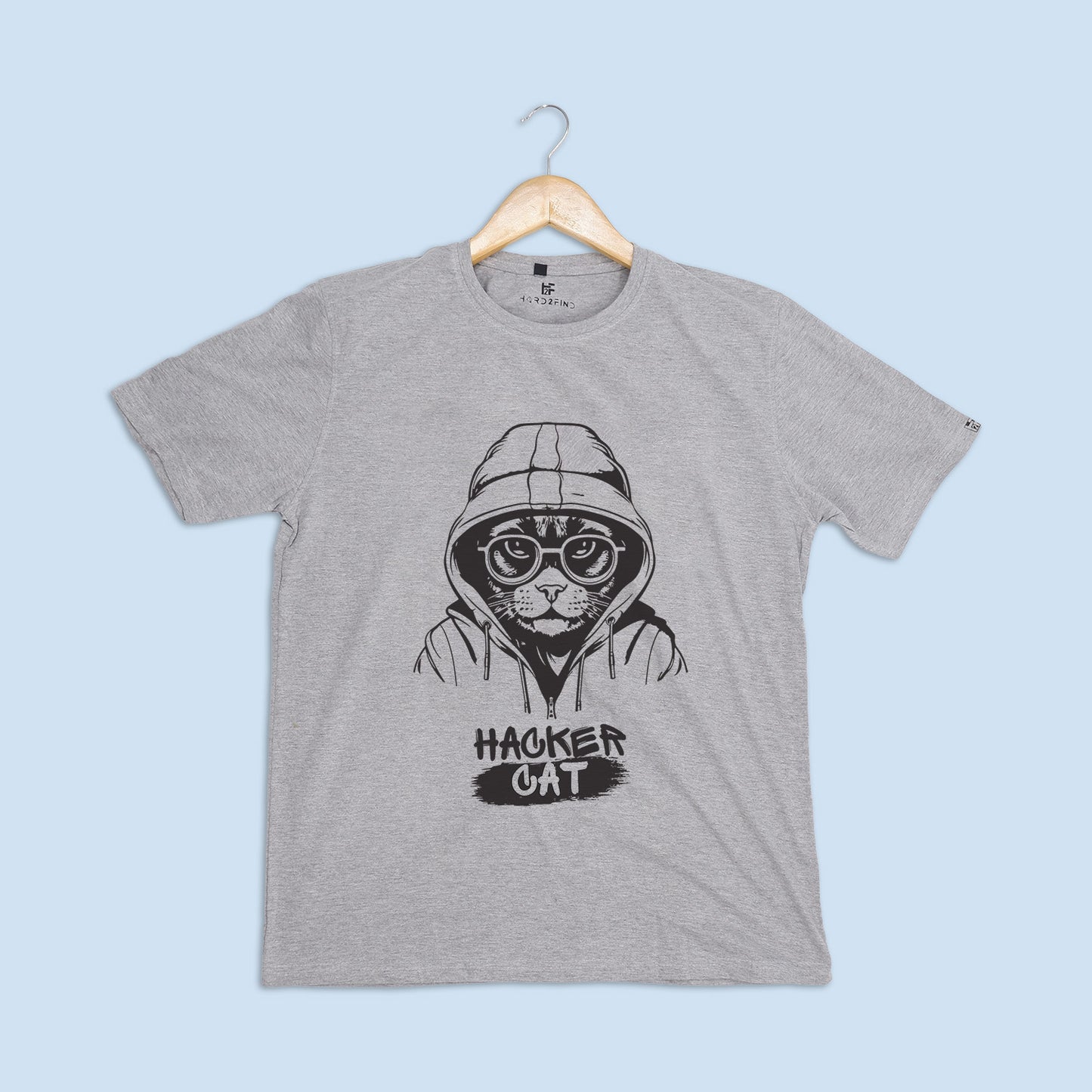 Men's Hacker Cat Printed Regular T-shirt - Hard2find