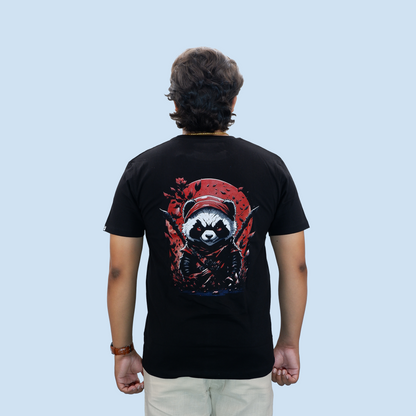 Ninja Panda Unisex Regular Black T-shirt