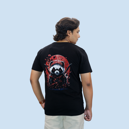 Ninja Panda Unisex Regular Black T-shirt